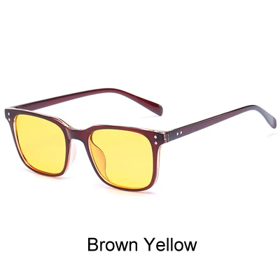 Brown Yellow Двух часах TR90 гибкие очки оправа, желтые игровые очки для компьютера антибликовыми свойствами блокирует свет очки для близоруких X5025 - Цвет оправы: Brown Yellow