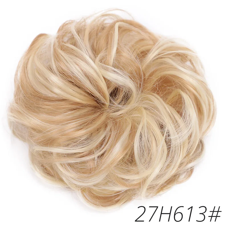 27H613 AISI BEAUTY, синтетические волосы, шиньон, Пончик, черный, коричневый, кудрявые волосы, пучок, шиньон, эластичные волосы, канатная Резиновая лента для наращивания волос - Цвет: 27H613