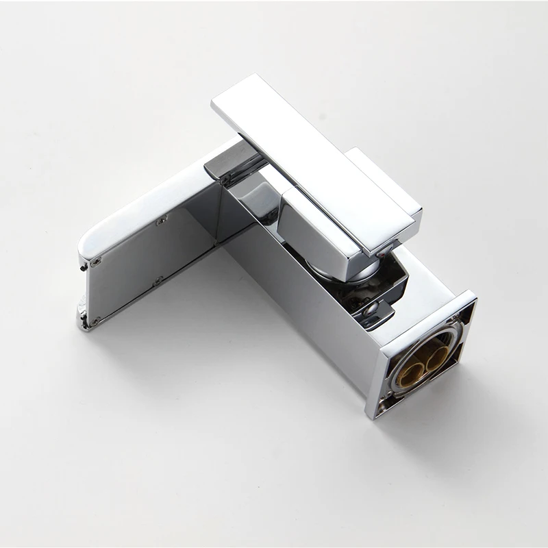 Современные Водопад светодиодный кран для раковины Ванная комната квадратный