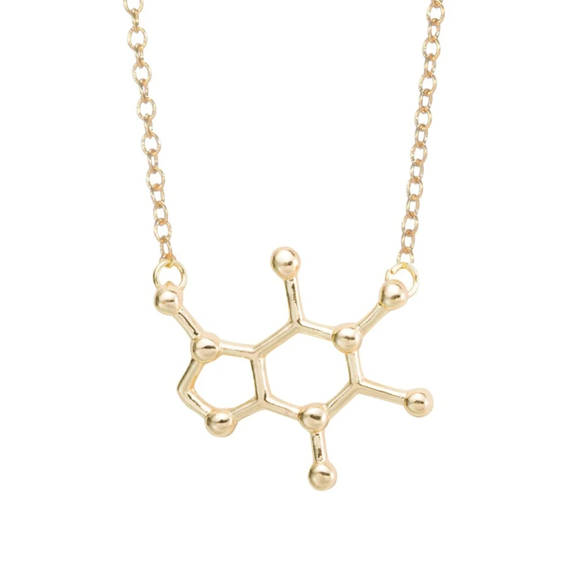 Длинное геометрическое ожерелье Shuangshuo чокер с молекулой кофеина подвески Chocker