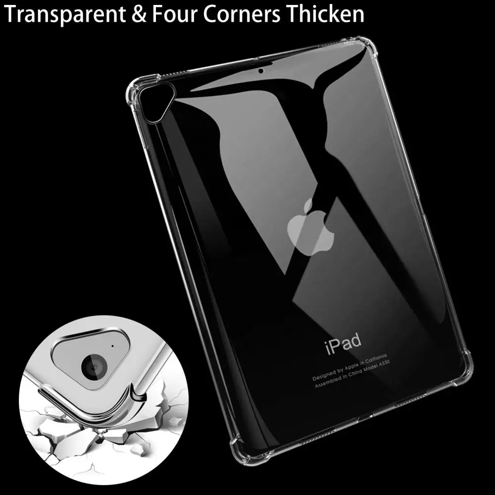 Four Corners Thicken Силиконовый чехол для Apple iPad 9.7 силиконовый чехол Прозрачный чехол для iPad 9.7 a1822 a1823 тонкий прозрачная крышка для новых iPad 9.7 - Цвет: Four Corners Thicken