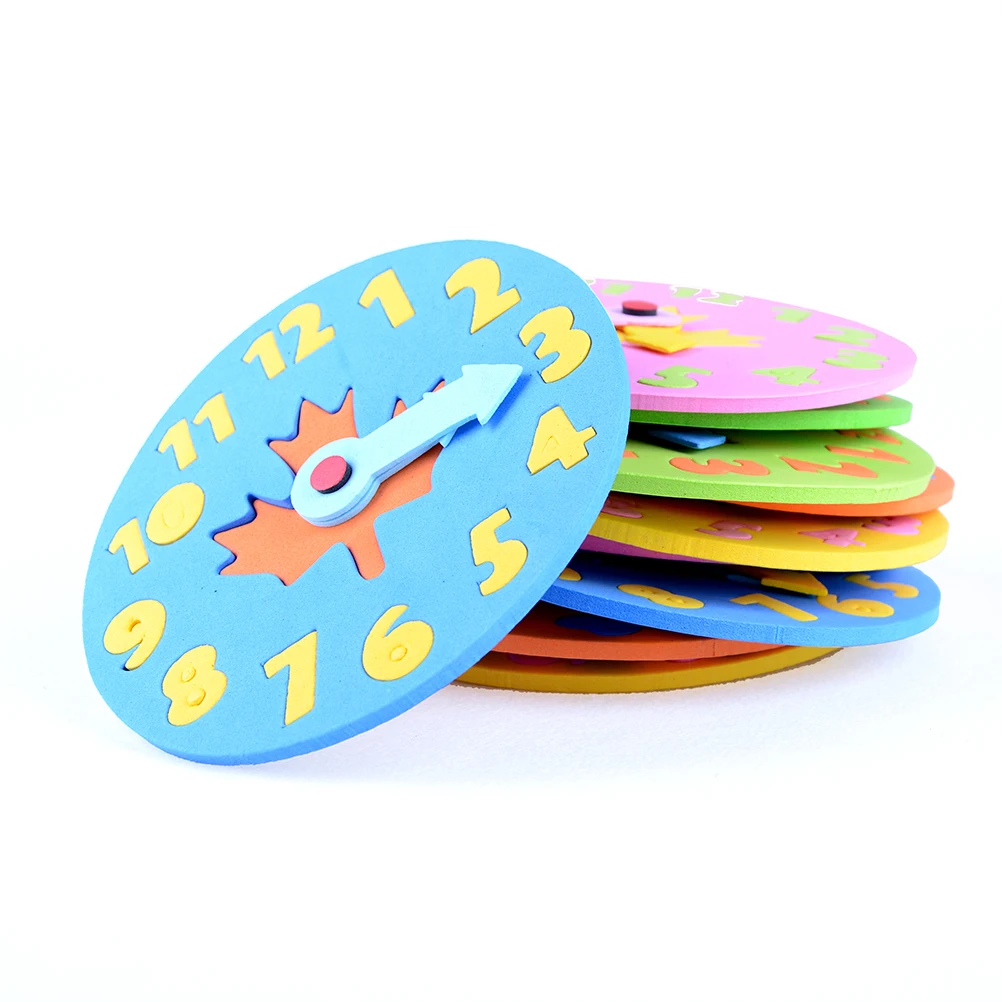 

1Piece Kids DIY Eva Clock Learning Education Fashion Toddler Lacing Shoes Montessori Kids Wooden Toys Children Toys