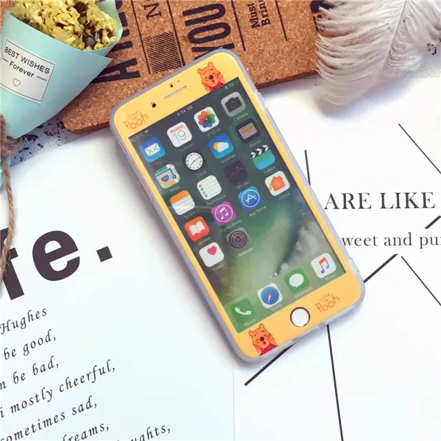 6 Мультфильм шаблон закаленное стекло экрана протектор для iPhone 7 8 6 6s плюс 3D полное покрытие - Цвет: 6