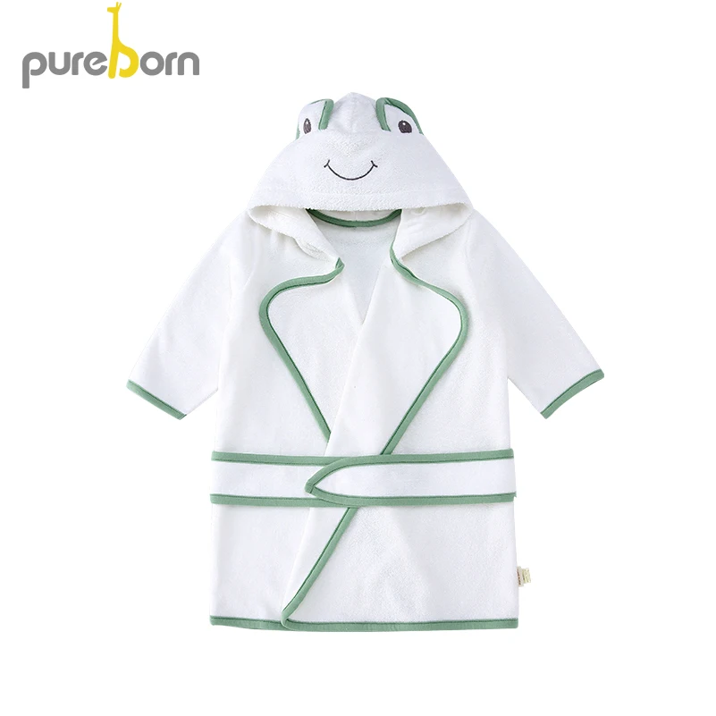 Pureborn с капюшоном животных Ванна Полотенца Детские пояса халат Для детей