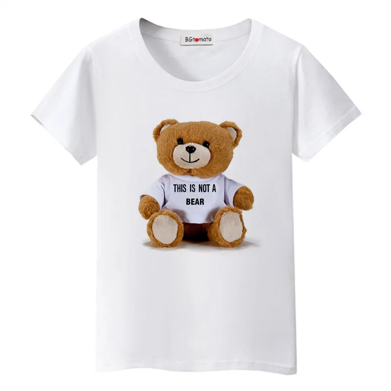 BGtomato Famous Star Teddy Bear Tshirt Original Brand Good Quality Casual T-shirt Fashion Hip Hop Teddy Bear Shirt for Women