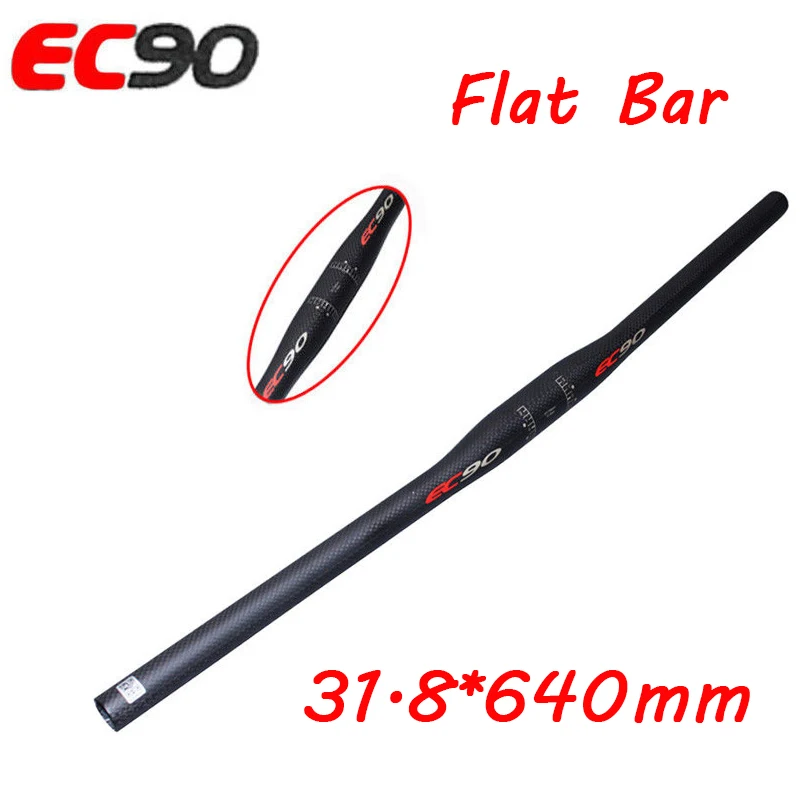 Flat-31.8-640mm EC90 Ud углеродное волокно ручки велосипеда Руль Бар Руль для шоссейного велосипеда из углеродистого волокна 3K плоского подъемный Руль 25,4/31,8 Длина 600/620/640/660/680/700 велосипедный руль - Цвет: Flat-31.8-640mm