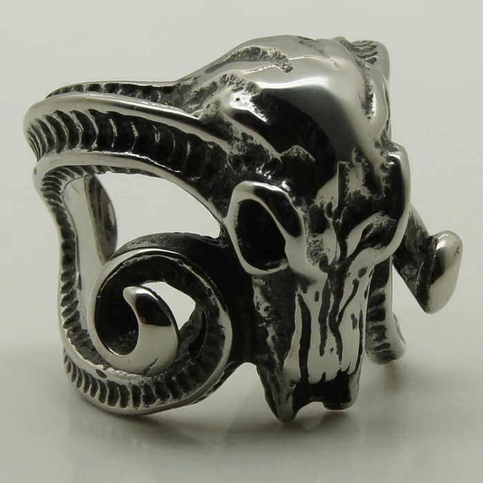 Мужской/для мальчиков крутой большой Козлиный баран длинный Рог Череп Рокки