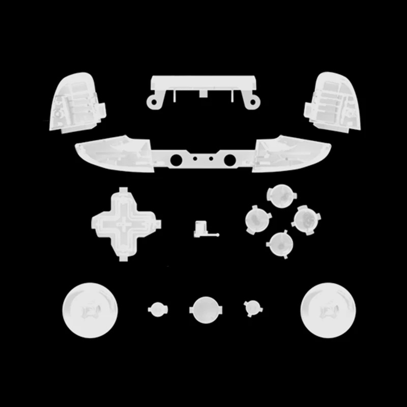 Для Xbox One тонкий сменный полный комплект кнопок матовая Замена ABXY триггер Thumbstick части для microsoft Xbox One S Slim - Цвет: Бесцветный