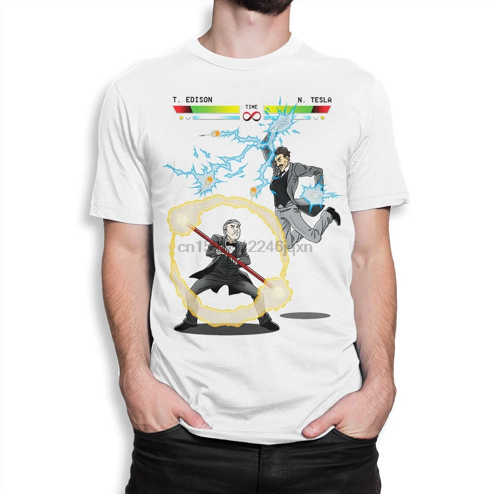 2019 летняя футболка Tesla vs Edison Art T Shirt Мужская с течениями всех размеров|Мужские