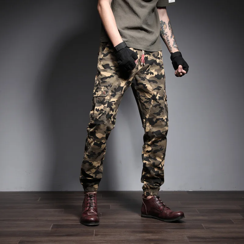 Новинка 2019 мужские осенние камуфляжные повседневные джоггеры камуфляжная