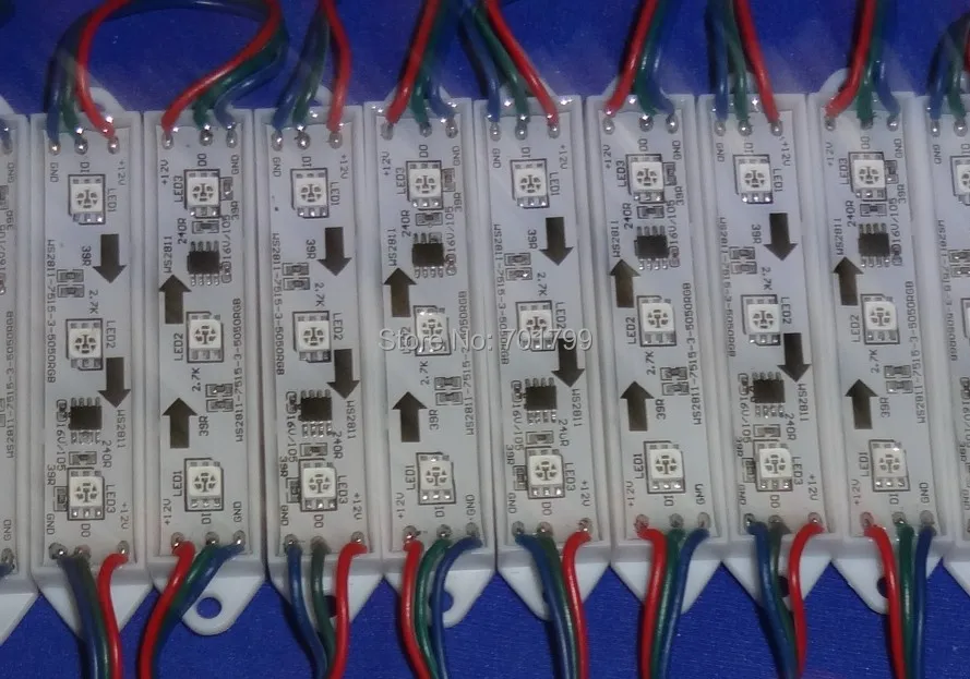 Акция! 20pcs/string DC12V WS2811 СВЕТОДИОДНЫЙ полноцветный пиксельный модуль, IP68, 0,72 W