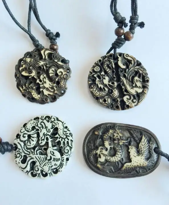 

15 pcs Vintage Dragon Phoenix Mixed Style Accessories Biker Necklace