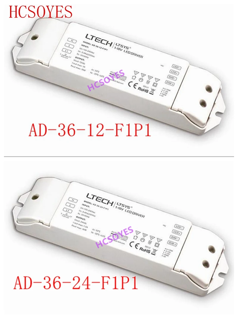 LTECH AD 36 12 F1P1/AD 24 F1P1 постоянное напряжение 0/1 10 в диммер мощность питания AC100 240V вход