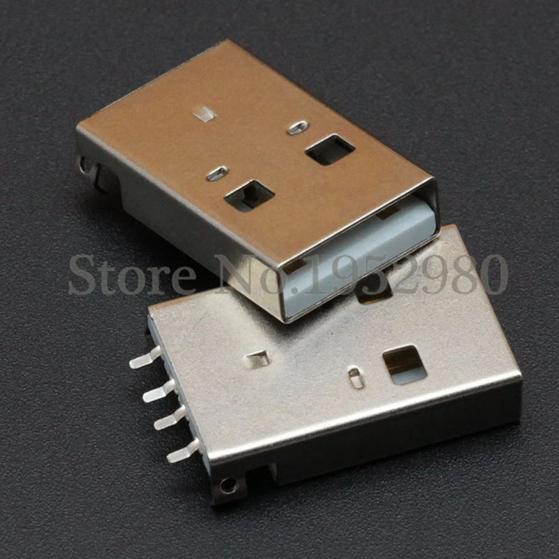 Разъем USB 2 0 10 шт. штекер AM 180 градусов с контактным контактом офсетная белая