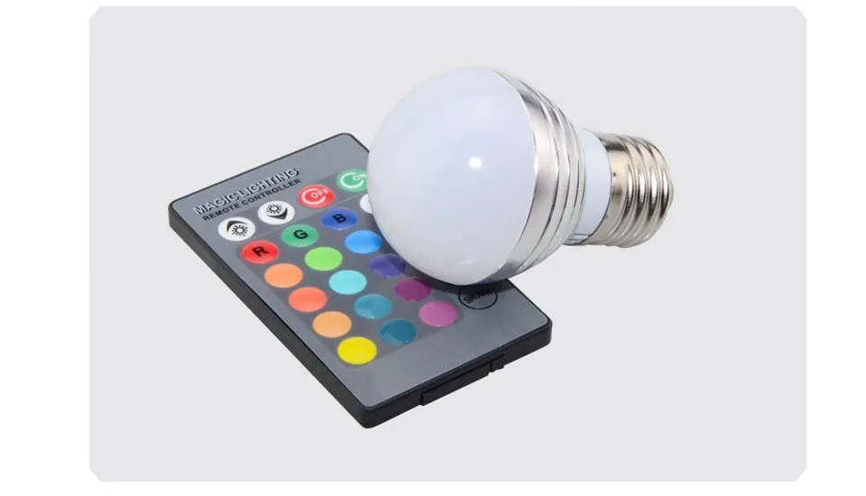 E14 E27 светодиодная лампа прожектор 3 Вт 85- 265 В 110 В 220 В разноцветная RGB лампочка хрустальная люстра Lustre Lanterna светодиоды+ 24 кнопок пульта дистанционного управления