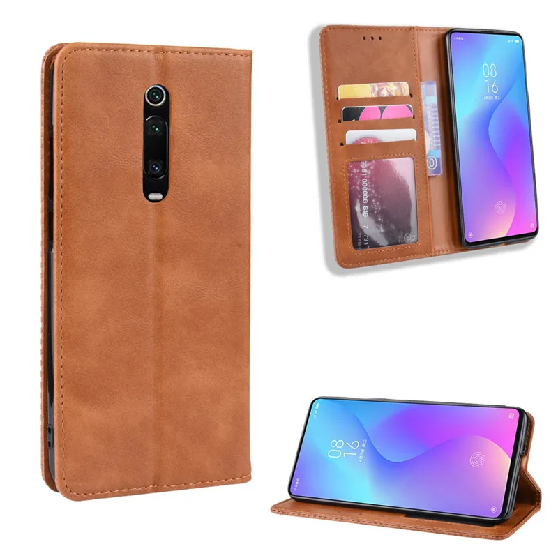 Для Xiaomi Redmi K20/K20 Pro Чехол винтажные магнитные застежки для бумажника PU кожаный