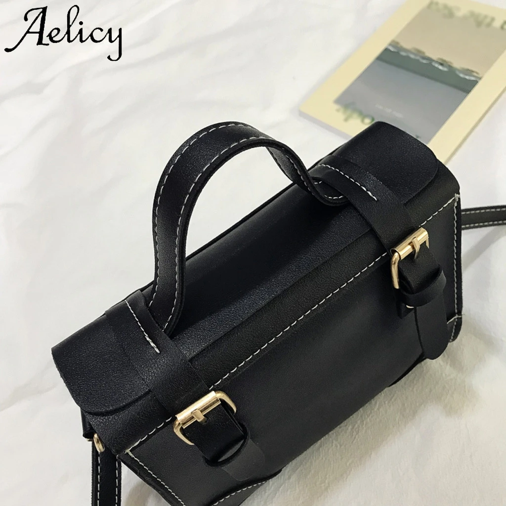 Женская кожаная сумка Aelicy однотонная через плечо высокого качества мессенджер с