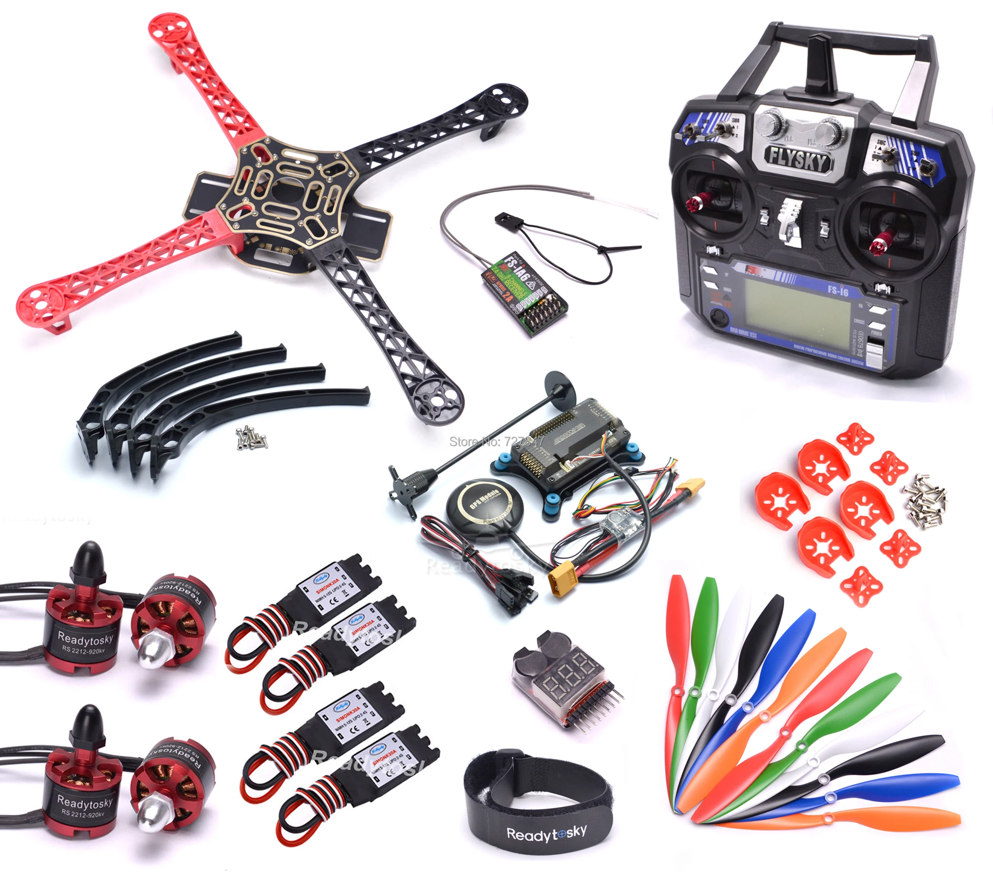 Flysky i6 F450 450 мм комплект рамы квадрокоптера w/APM2.8 плата контроллера M8N gps 30A Simonk ESC 2212 920kv двигатель 1045 пропеллер