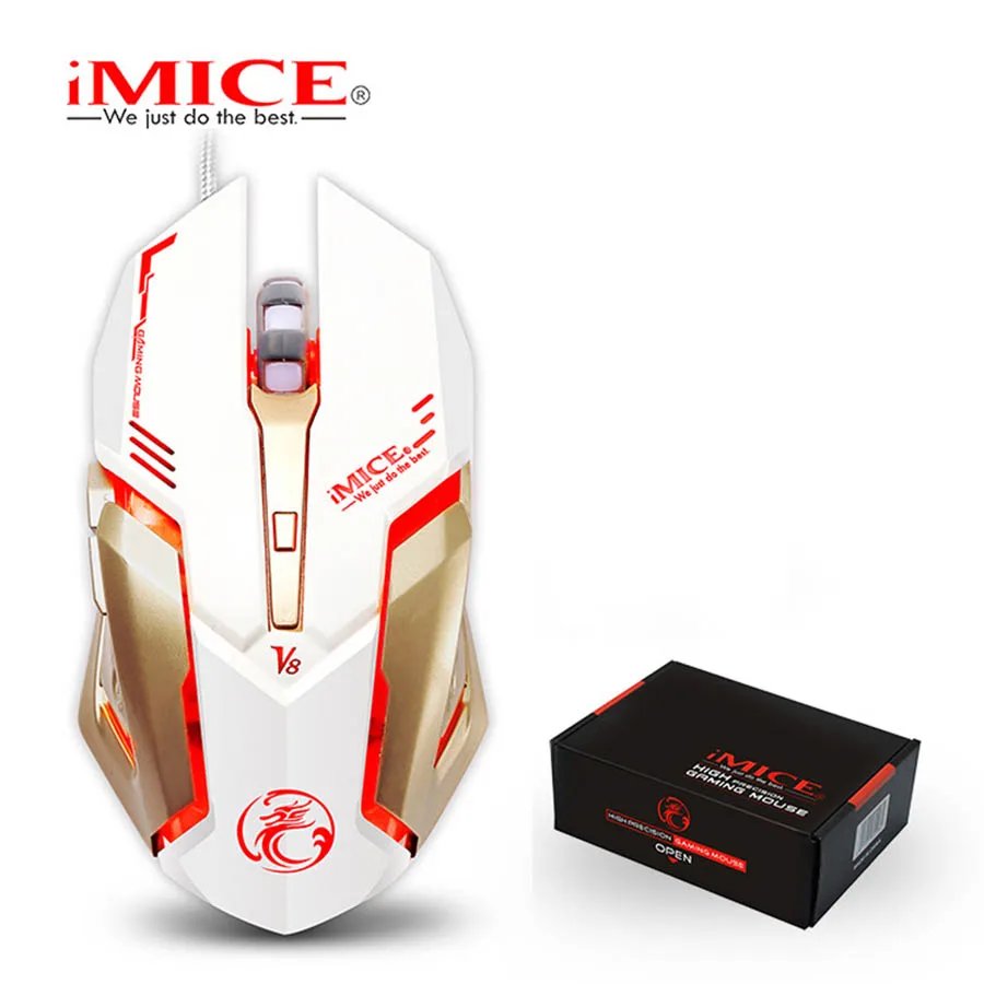 Оригинальная Проводная игровая мышь iMICE V8 6 кнопок оптическая профессиональная