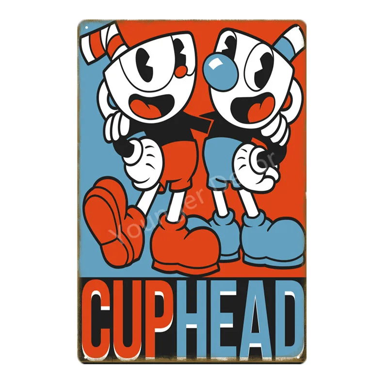 Металлический постер Funko Pop Cuphead для видеоигр мугман дьявол легендарный настенный