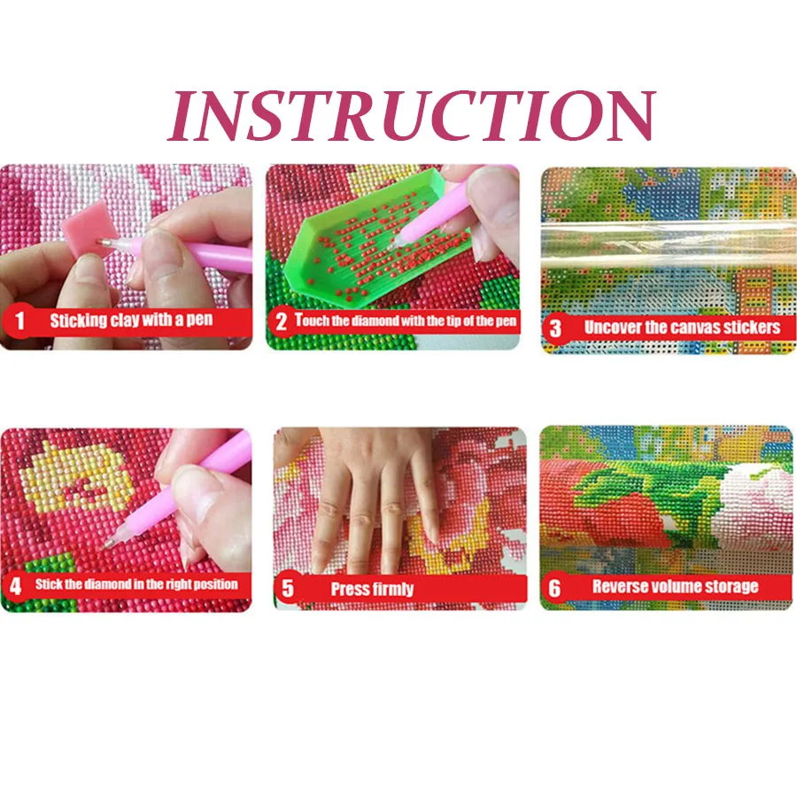 

5D Diamond Painting Diy Diamond Painting Multicolor Rose Flower Embroidery Resin Round Diamond Mosaic Cross Stitch Decor AH2020