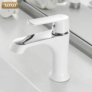 Кран для раковины XOXO, смесители для холодной и горячей воды, бронзовый, зеленый, модный стиль, один держатель, одно отверстие, смеситель для ванной комнаты 20025