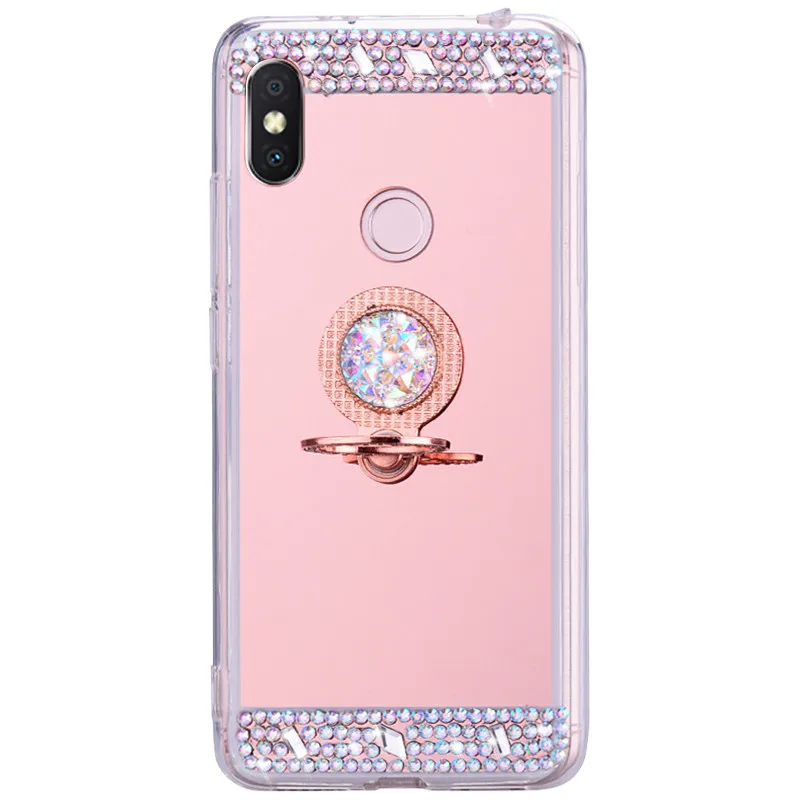 Зеркальный 3D-чехол с кольцом-держателем для телефона Redmi 7 Note 6 5 pro зеркальный