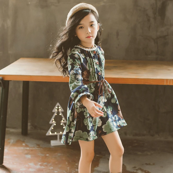 Fashion Girl Dress Kids Flowers Dresses Children Lace Cute Baby Clothes Birthday Party Autumn Princess | Детская одежда и обувь