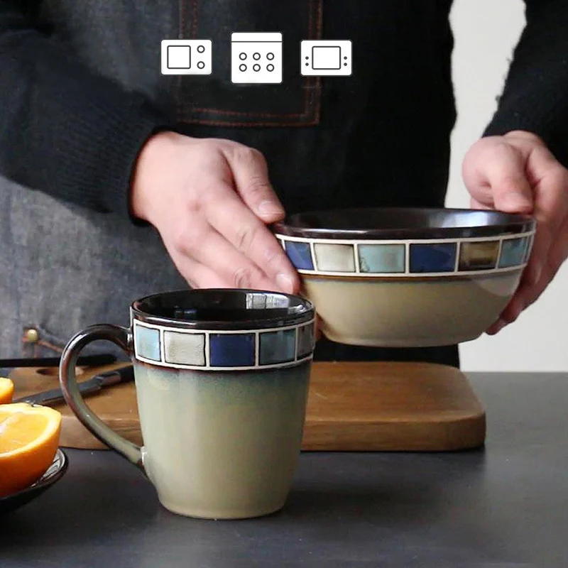 Керамическая синяя плоская тарелка элегантный кубический поднос фарфоровая в