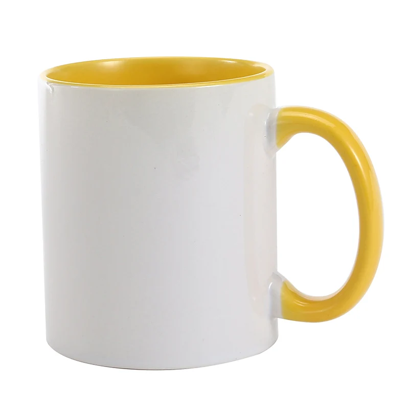 Yellow FULLWIN цветная ручка керамическая чашка DIY Фото керамическая кружка настроить изображение творческие подарки для влюбленных, друзей и семьи - Цвет: Yellow