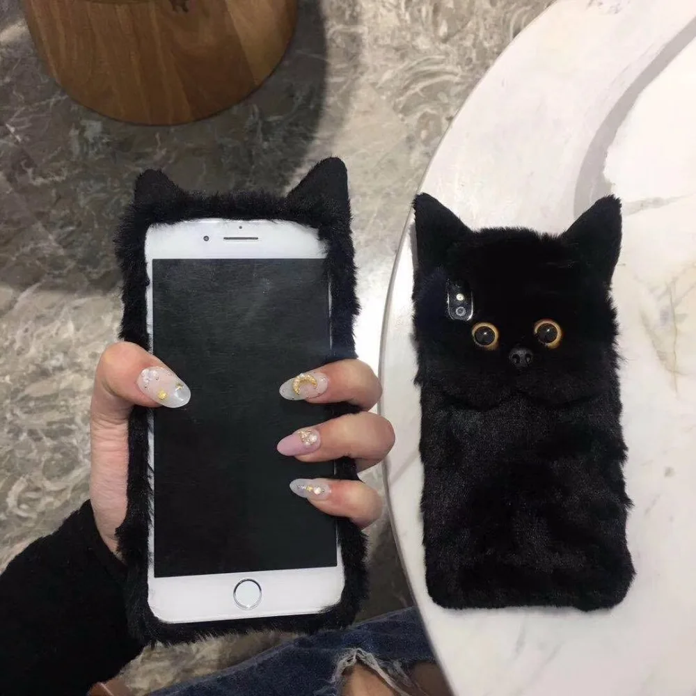 FW18 hot fur fluffy Phone case gift plush for iphone8 8plus x 10 7 7Plus 6 6s noble runway loose style cover cases |