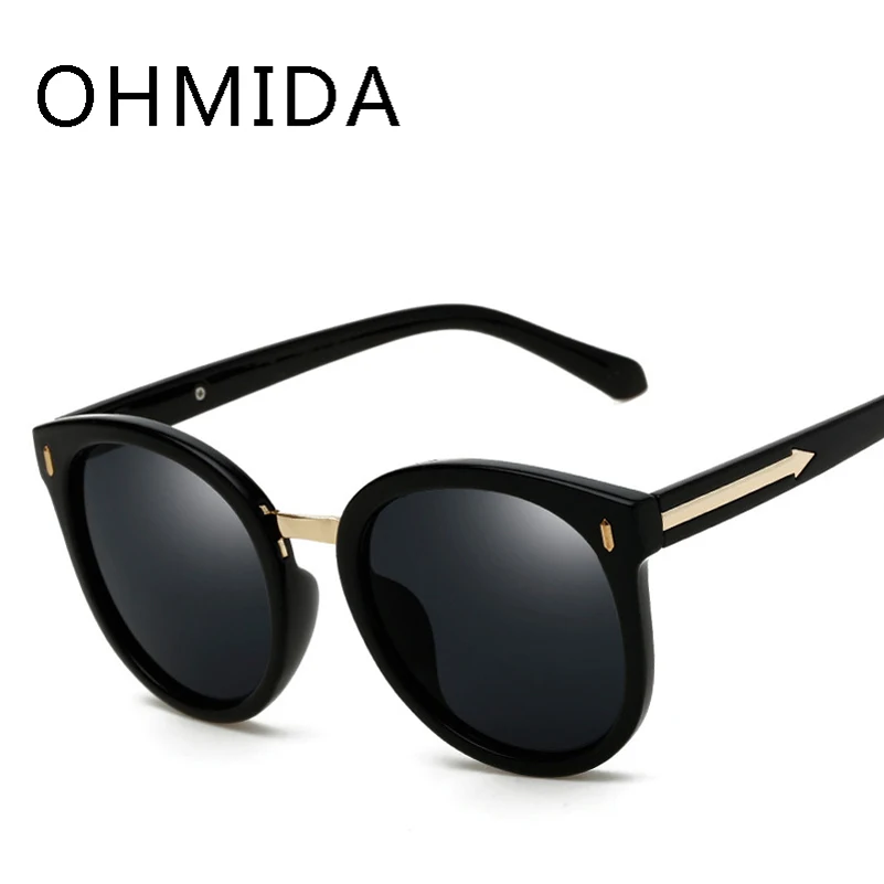OHMIDA зеркальные солнцезащитные очки для женщин 2019 Круглые розовые UV400 Винтаж