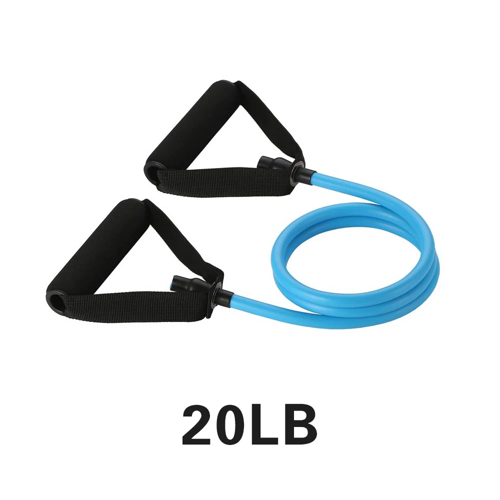 blue 120 см эластичные трубки с поролоновыми ручками для занятий фитнесом, тянущаяся веревка для йоги, пилатеса, экспандер для силовых тренировок - Цвет: blue