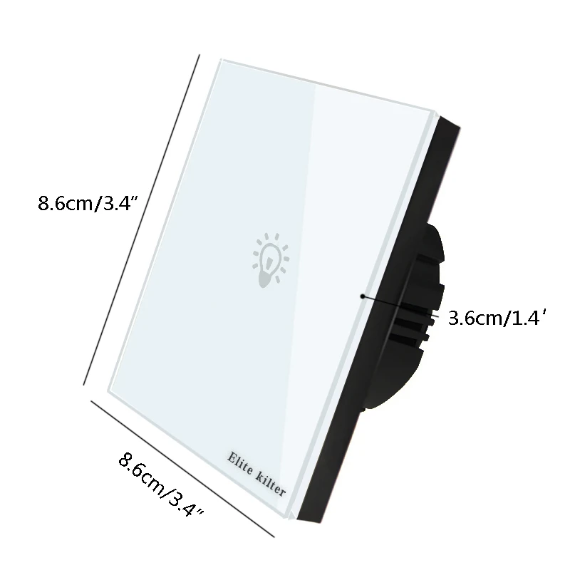 Elite Kilter EU/UK Standard 2 Gang 1 Way Wireless Remote Control Light Switches RF433 Wall Touch Switch for Smart Home | Обустройство