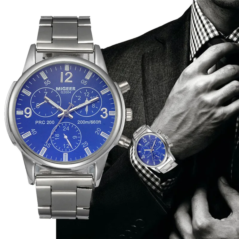 

Новые мужские часы MIGEER, роскошные дизайнерские кварцевые часы из нержавеющей стали, Мужские Аналоговые наручные часы, браслет, мужские часы