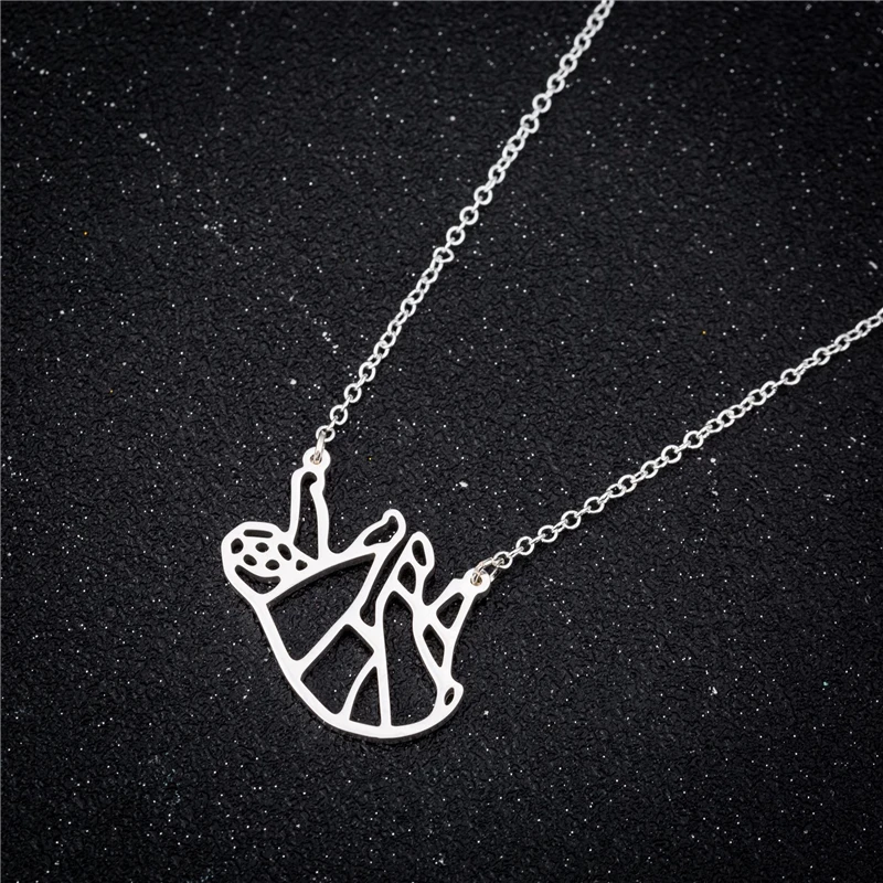 Подвеска из нержавеющей стали с геометрическим рисунком оригами Ленивец |