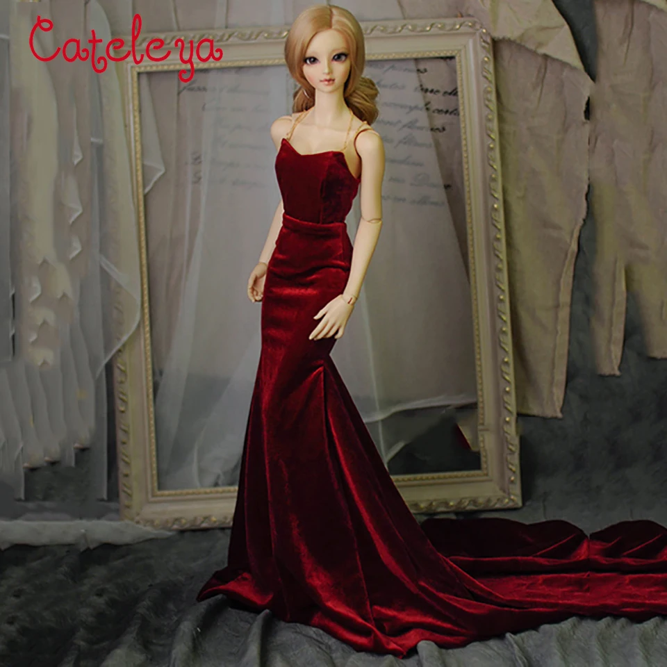 Кукла Cateleya bjd 1/3 BJD SD16 sdgr ip платье вельветовое с рыбим хвостом красная кукла