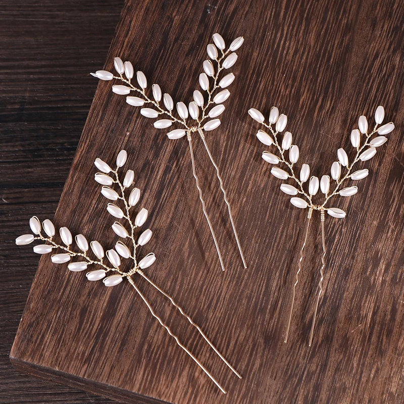 Модные жемчужные золотые шпильки для невесты 2 шт. свадебные аксессуары волос