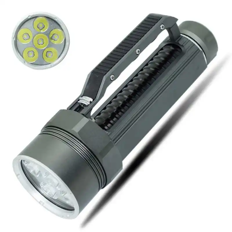 Профессиональный подводный дайвинг вспышка светильник 6x XM-L L2 светодиодный подводная Подводная охота вспышка светильник Дайвинг Фонарь светильник от 26650/32650