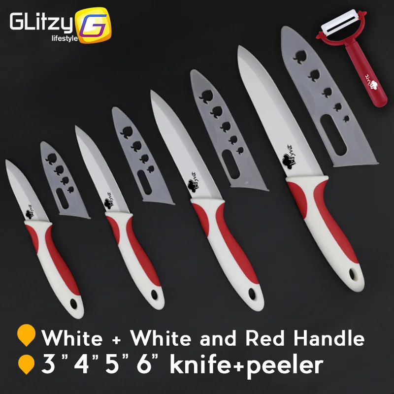 Кухонный керамический нож Овощечистка с белыми лезвиями 3 4 5 6 дюймов мягкой