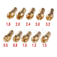 10pc 0 5 3 2mm brass drill chucks collet bits set fit nut for rotary tool