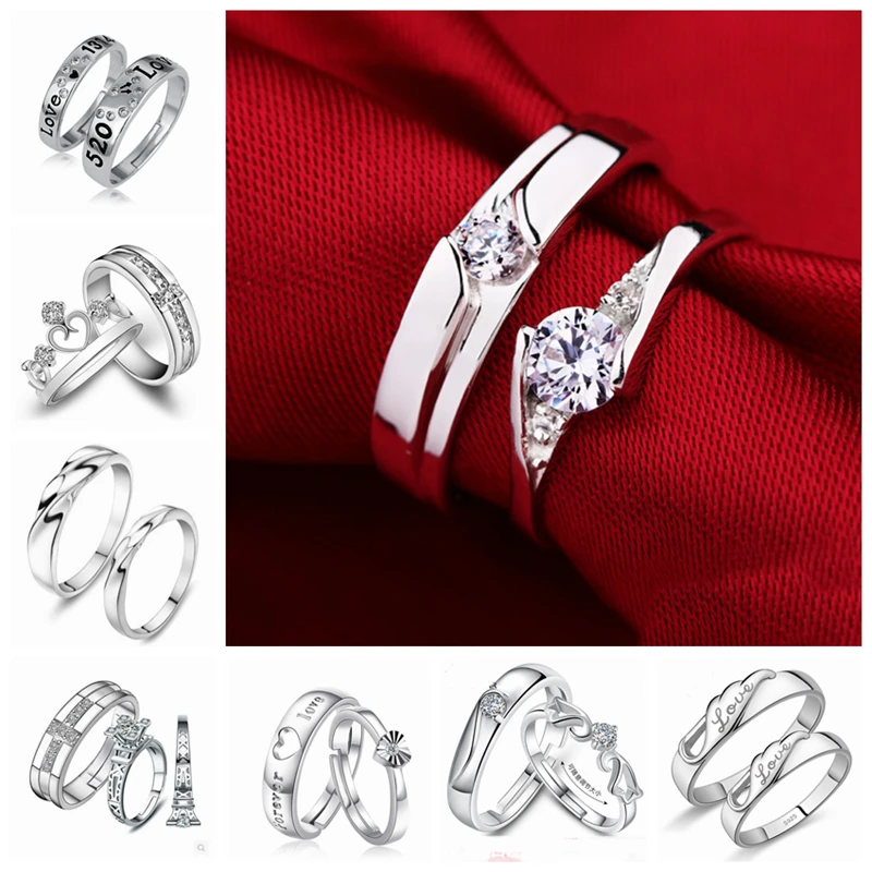 1 пара белые золотые модные обручальные парные кольца Корона Свадьба пожизненное