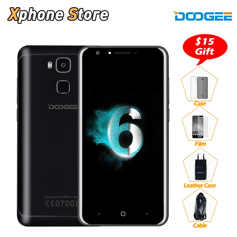 Doogee Y6C Y6 c 5.5 ''мобильный телефон 2.5D Android 6.0 MTK6737 64-бит 4 ядра 2 ГБ + 16 Dual SIM