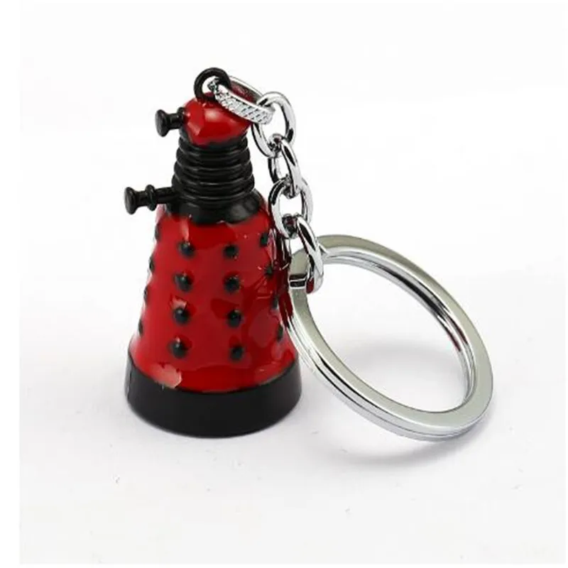 red HSIC брелок с надписью Doctor Mysterious Dr Dalek Alien, брелок с держателем, металлический модный автомобильный брелок для ключей, мужской сувенир chaviro HC12132 - Цвет: red