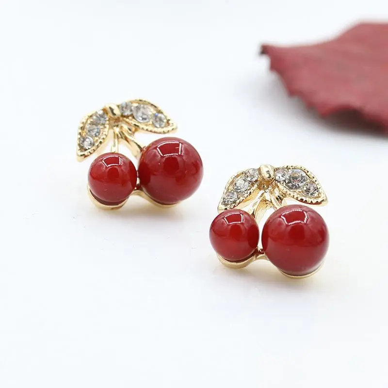 Серьги Лидер продаж корейские милые хрустальные Листья красные серьги в виде