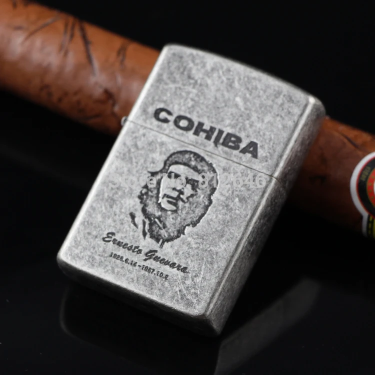 COHIBA зажигалка 2 Факел пламени Металл ветрозащитная Зажигалка мощная газовая с