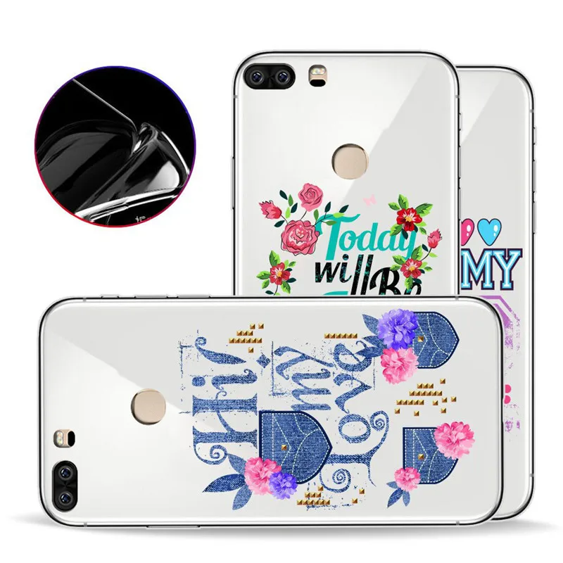 Прозрачный мобильный телефон чехол для Huawei Honor V8 Мобильного телефона анти