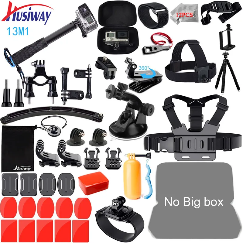 13M4 Комплект аксессуаров Husiway для Gopro Go pro Hero 7 5 6 4 3 крепление для SJ5000 Eken/SOOCOO/Xiaomi Yi 4k комплект спортивной камеры 13 м - Цвет: 13M4
