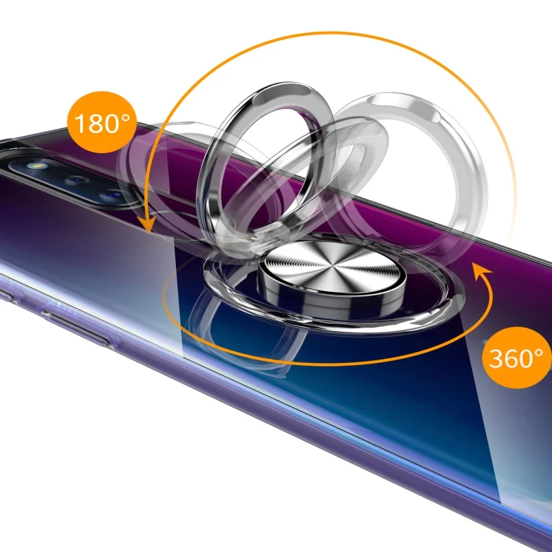 Чехол для OPPO F11 Pro, прозрачный автомобильный держатель с кольцом на палец, Мягкий защитный чехол для задней панели телефона, чехол для OPPO F11Pro