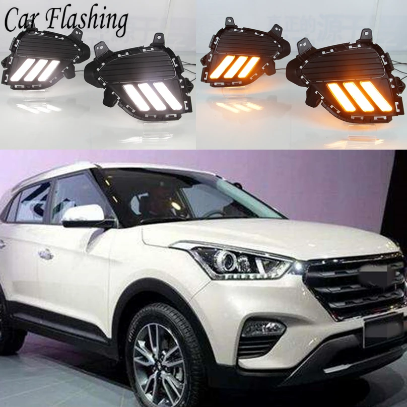Автомобильная проблесковая 2 шт. для Hyundai Creta IX25 2017 2018 светодиодный дневные